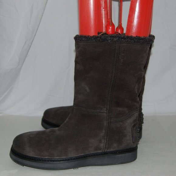 US 10 🔥 Car Shoe by PRADA ITALY Men's Shearling Suede Leather Ankle Boots